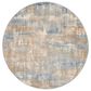Nourison Rush 6" Round Blue and Beige Area Rug, , large