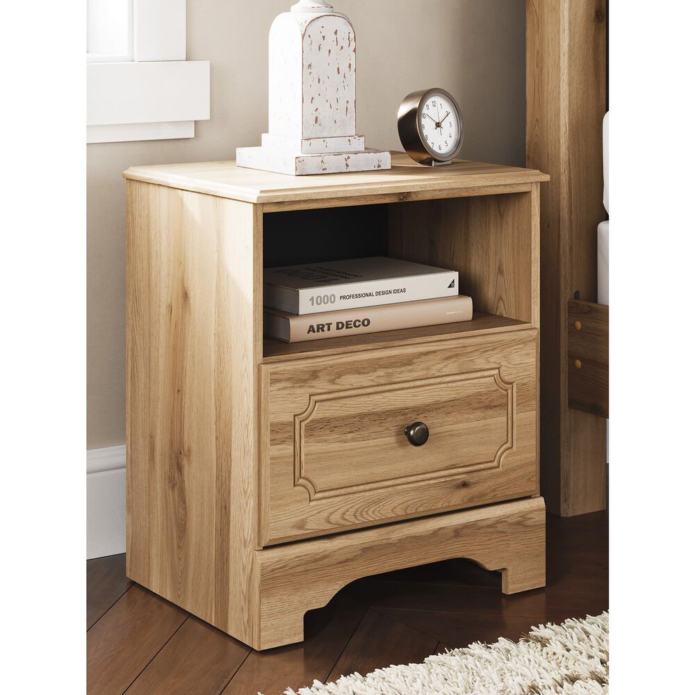 Ashley Aleaport 1-Drawer Nightstand in Warm Brown, , large