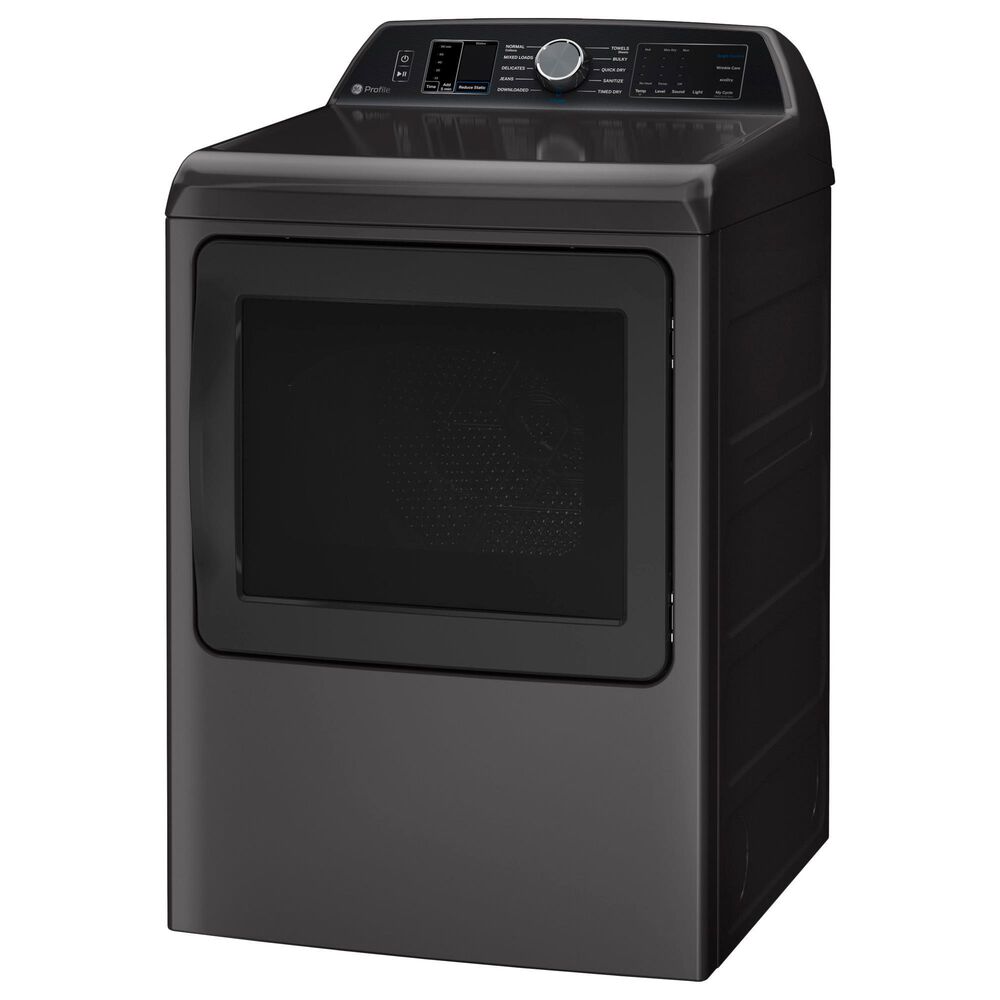 GE Profile 5.4 Cu. Ft. Top Load Impeller Washer and 7.4 Cu. Ft. Smart Electric Dryer in Diamond Gray
, , large