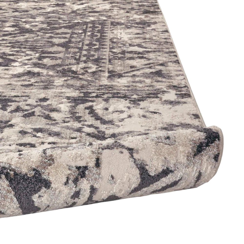 Feizy Kano 3876F 5&#39;3&quot; x 7&#39;6&quot; Charcoal and Ivory Area Rug, , large