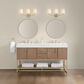 37B Mauri 60" Double Bathroom Vanity with Metal Base in Walnut Drift with High-Profile 4" White Composite Stone Top, , large