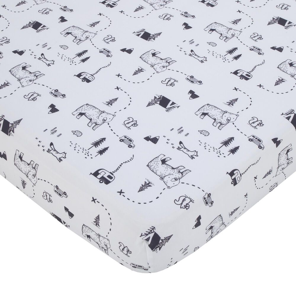 Nojo Baby and Kids Woodland Friends 3-Piece Nursery Crib Bedding Set in Grey, , large