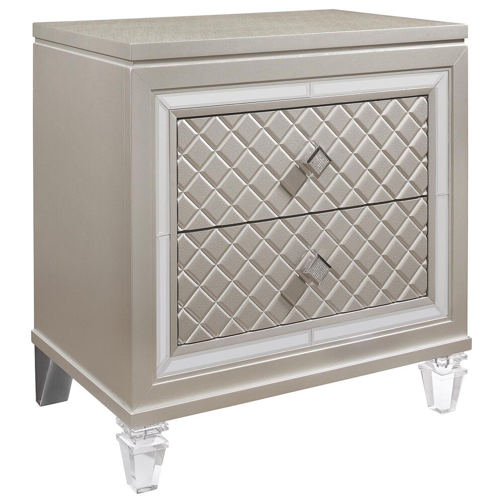 Global Furniture USA Paris Nightstand With Acrylic Legs in Champagne, , large