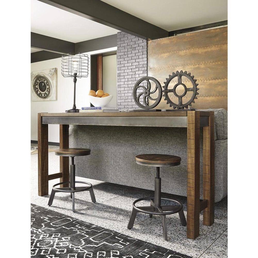 Ashley Torjin Long Counter Table in Brown and Gray, , large