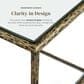 Furniture of America Lalia End Table with Tempered Glass Top and Open Storage Shelf in Matte Gold, , large
