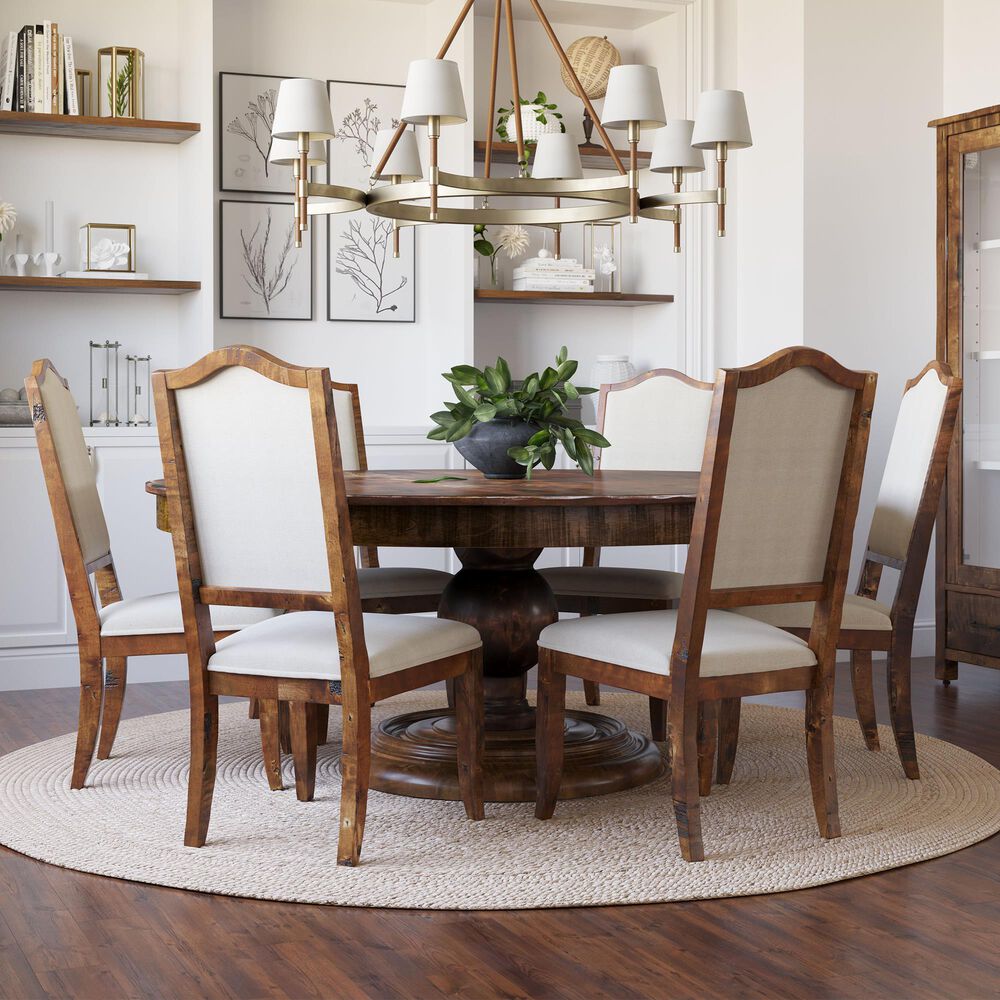 Canadel Champlain 7-Piece Round Dining Set in Spice Washed, , large