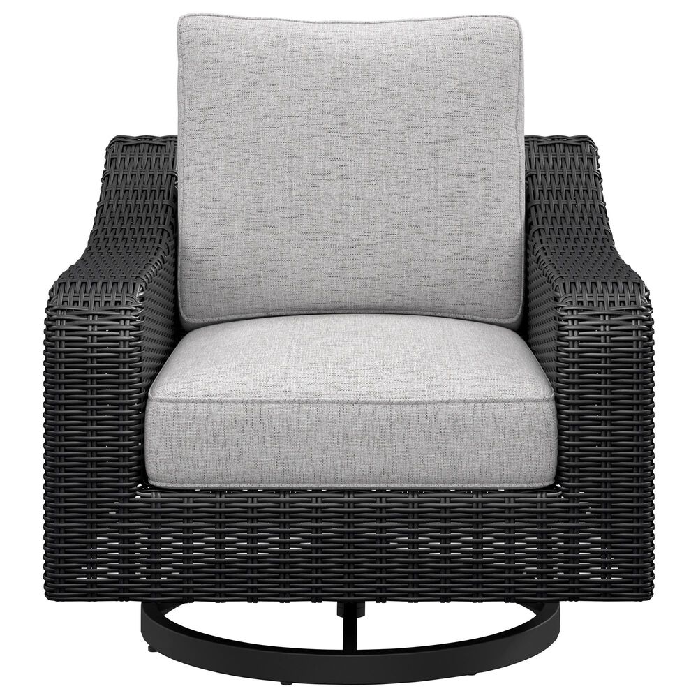 Ashley Beachcroft Patio Swivel Lounge Chair in Light Gray, , large