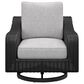 Ashley Beachcroft Patio Swivel Lounge Chair in Light Gray, , large