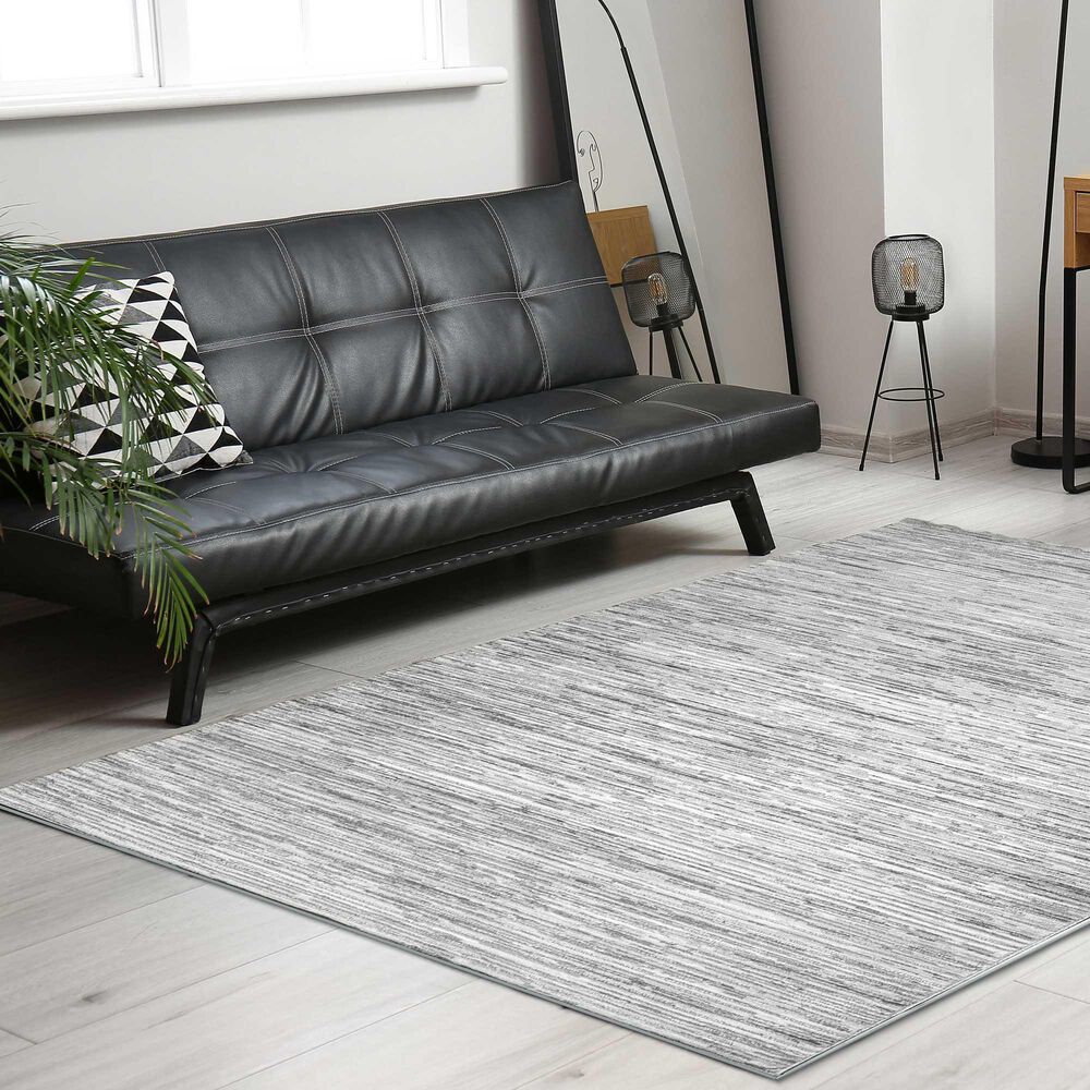 Radici USA Davide Striped 5&#39;3&quot; x 7&#39;3&quot; Grey Area Rug, , large