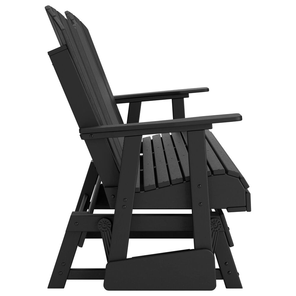 Ashley Hyland Wave Patio Glider Loveseat in Black, , large