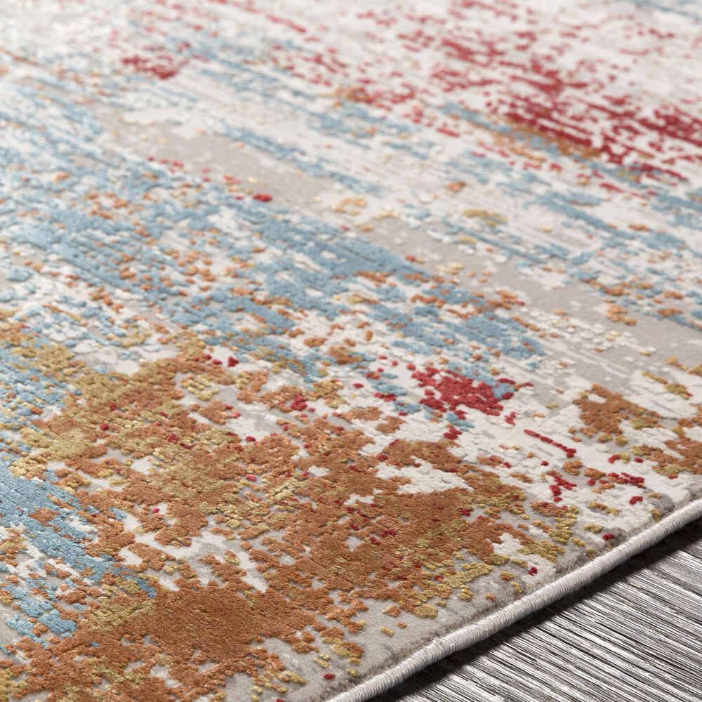 Surya Solar 12&#39; x 15&#39; Orange, Saffron, Red, Sky Blue, White, Gray and Charcoal Area Rug, , large