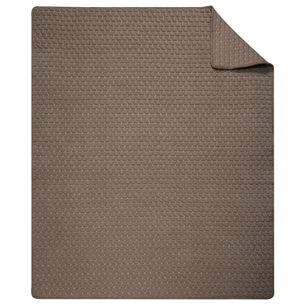 Levtex Velvet Stitch 50" x 60" Quilted Throw in Cocoa, , large
