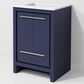 Lexora Home Lafarre 24" Single Bathroom Vanity in Navy Blue with 2 cm White Cultured Marble Top and Rectangular Sink, , large