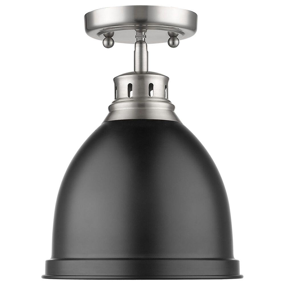 Golden Lighting Duncan Flush Mount in Pewter and Matte Black, , large