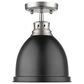 Golden Lighting Duncan Flush Mount in Pewter and Matte Black, , large