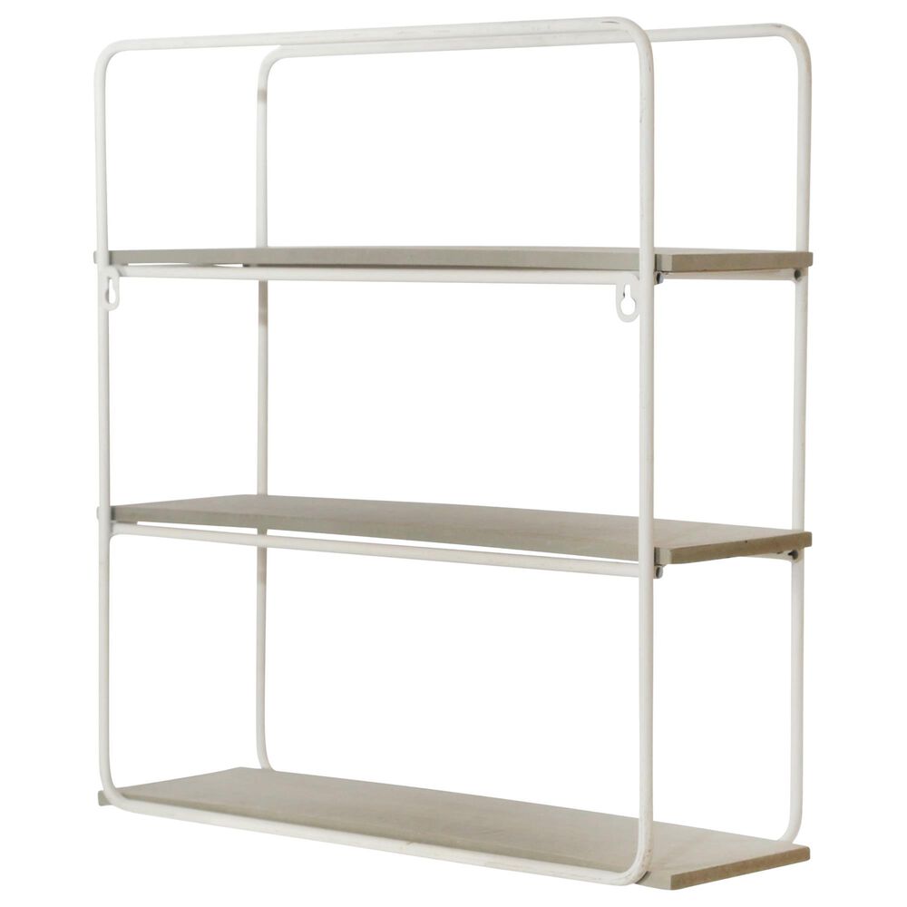 Sagebrook Home Wall Shelf in Gray and White, , large