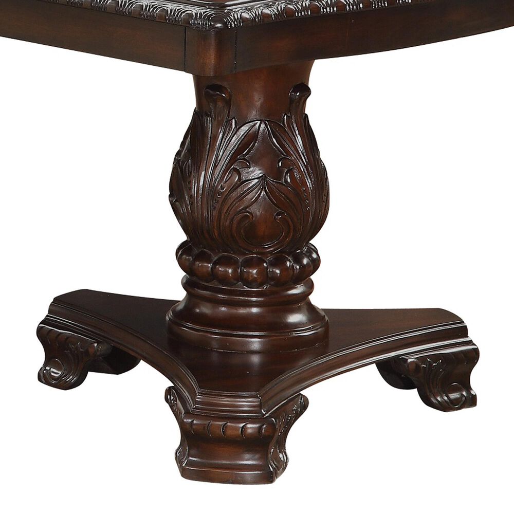 Crown Mark Kiera Double Pedestal Dining Table Only in Rich Brown , , large