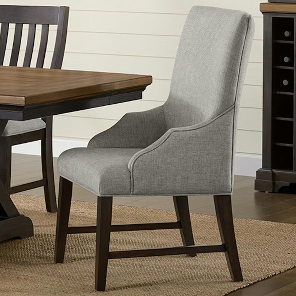Mayberry Hill Montrose Side Chair with Light Grey Fabric in Espresso, , large