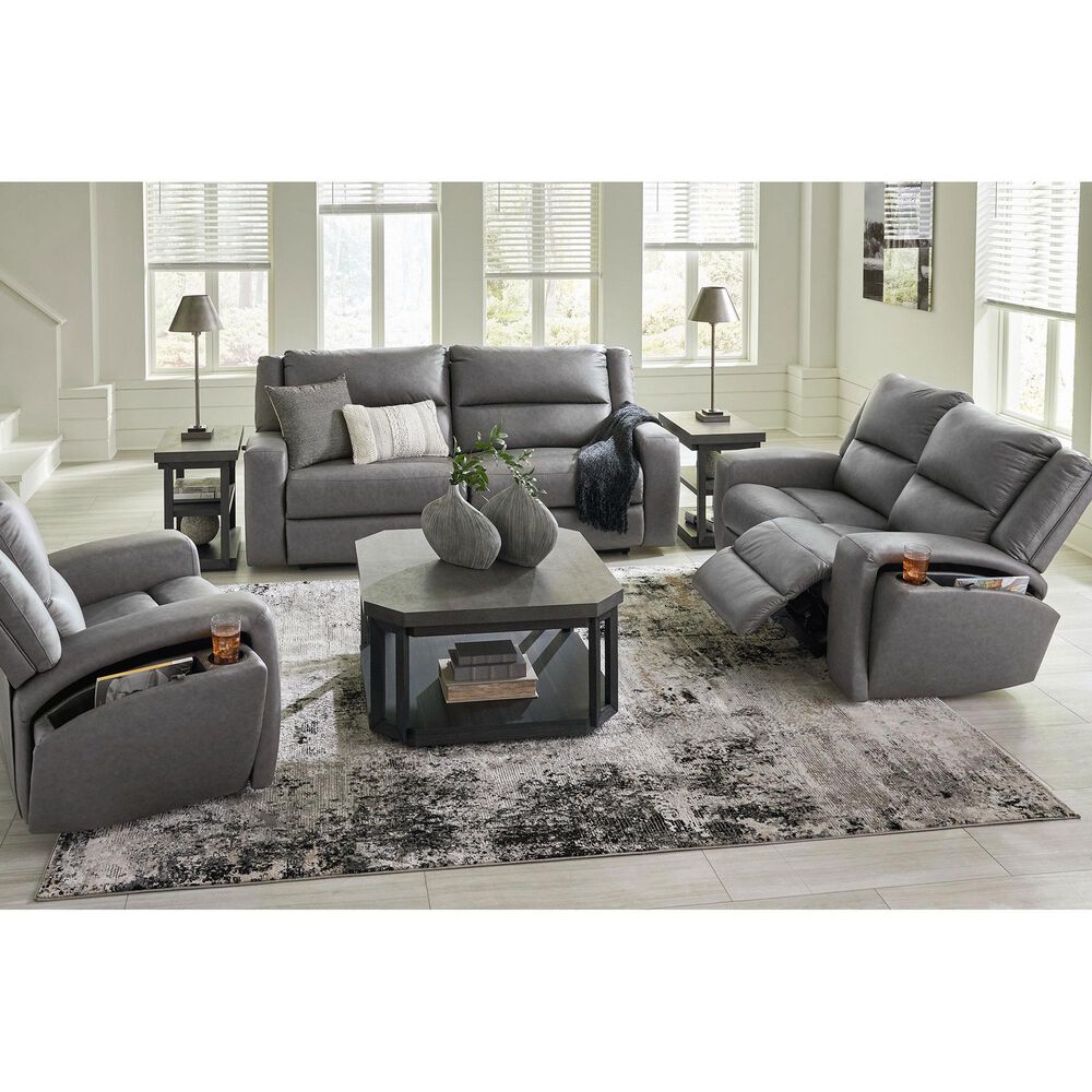 Ashley Brixworth Reclining Loveseat in Slate, , large