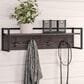 RiverRidge Home Afton 4-Hook Wall Shelf in Dark Weathered Woodgrain and Black, , large