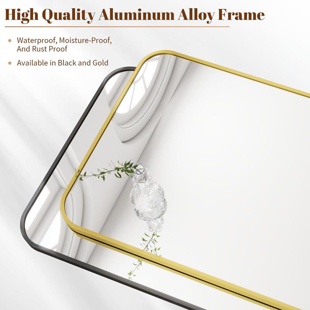 HOMLUX 20" x 28" Rectangular Wall Mirror in Gold, , large