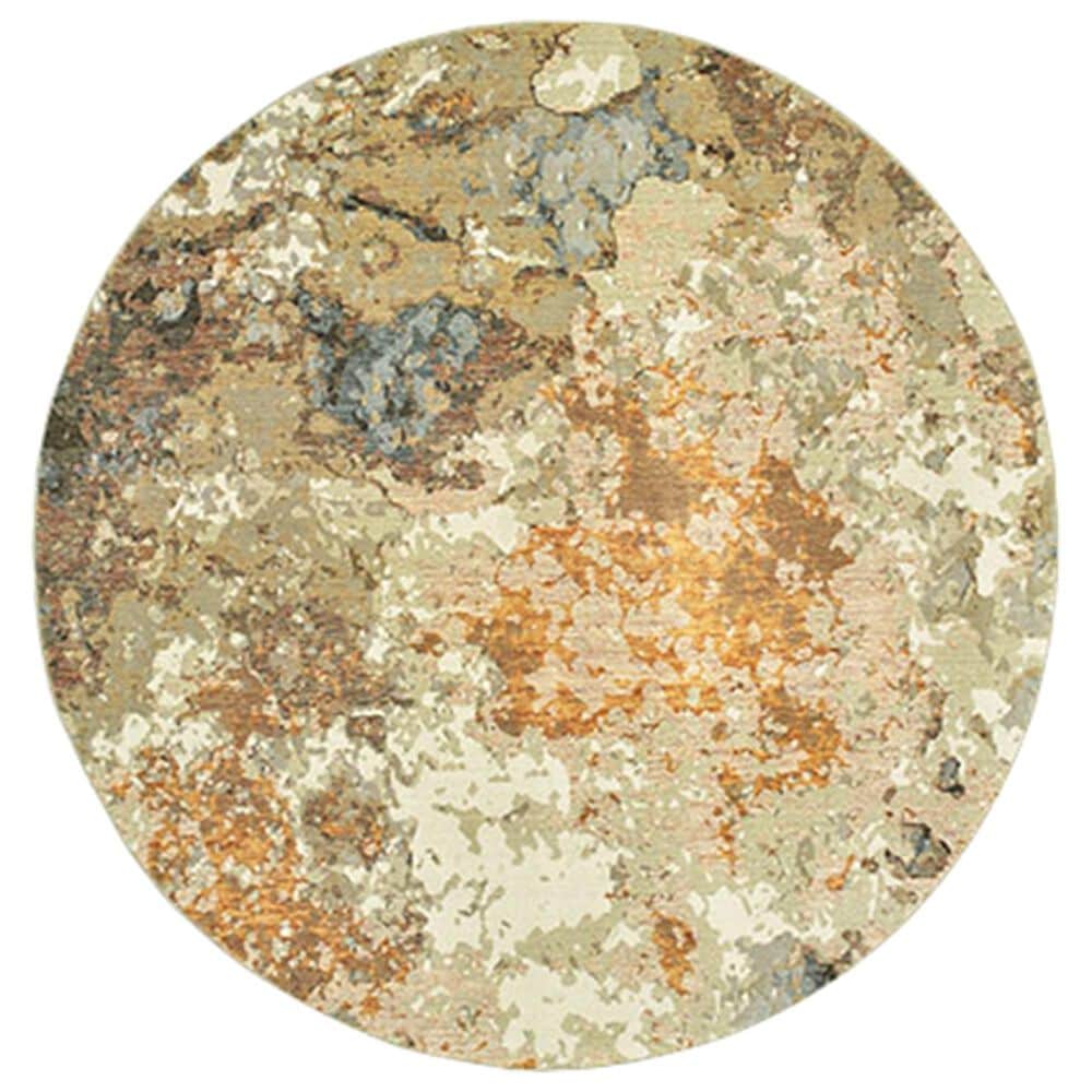 Oriental Weavers Evolution 8031B 7"6" Round Gold Area Rug, , large