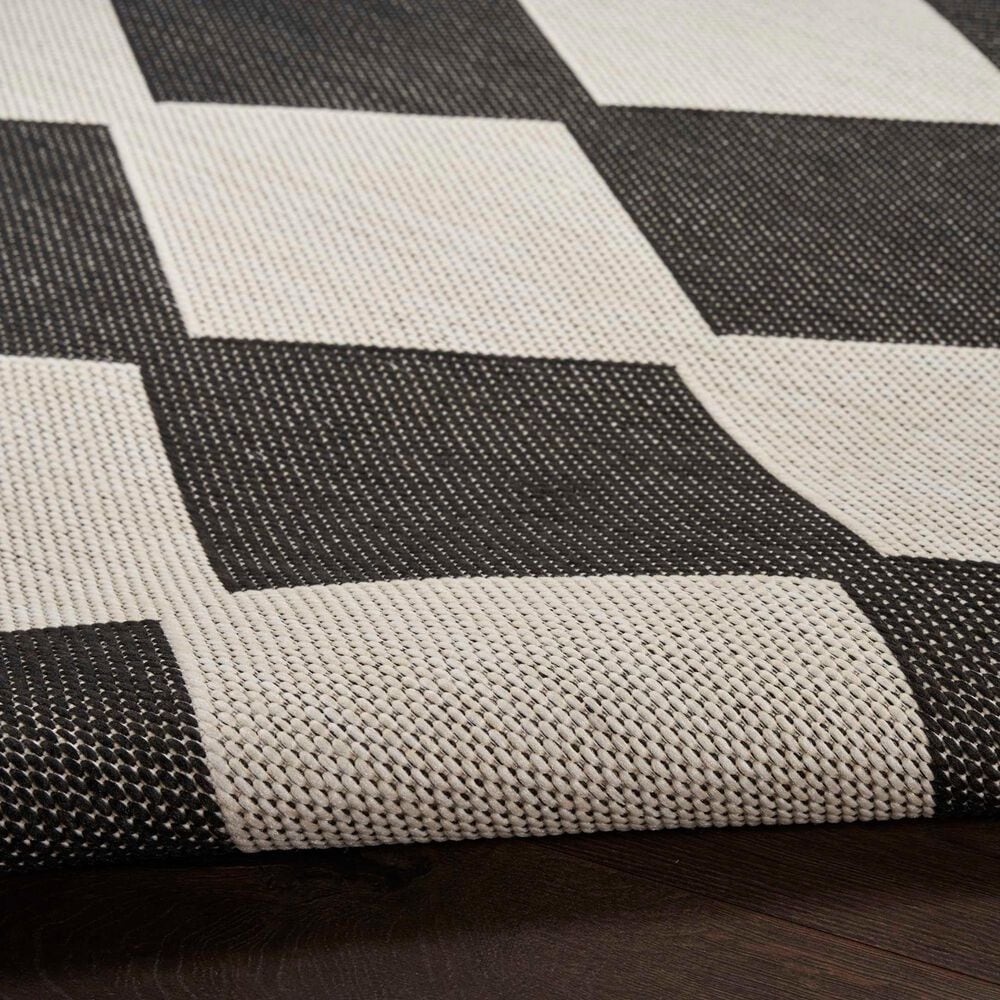 Nourison Positano Geometric Black 8&#39; x 10&#39; Indoor/Outdoor Area Rug, , large