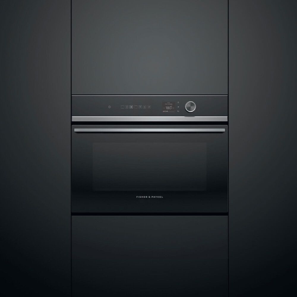 Fisher &amp; Paykel 24 Single Electric Wall Oven with 18-Function and Convection in Black and Stainless Steel, , large