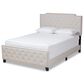 Baxton Studio Marion Full Panel Bed with Beige Upholstered in Black, , large