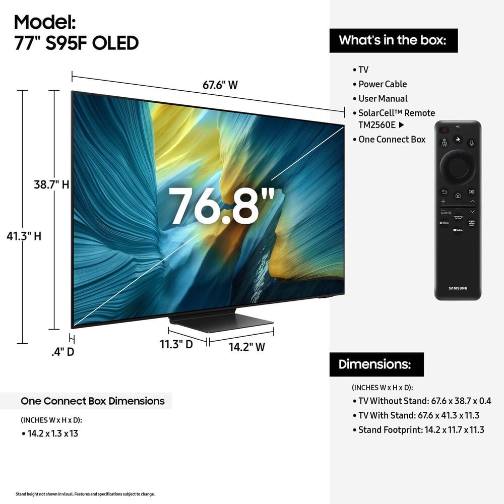 Samsung 77&quot; Class S95F OLED 4K Vision AI in Tital Black - Smart TV, , large