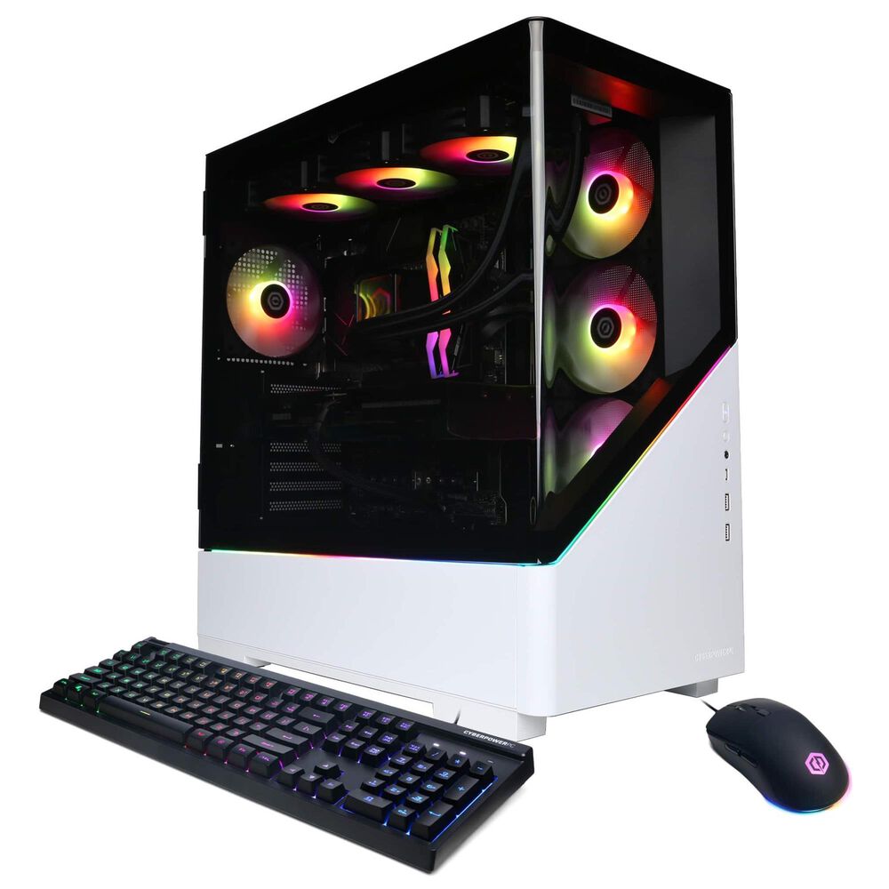 CyberPowerPC Gamer Supreme Gaming Desktop PC | Intel Core i9-14900KF - 32GB RAM - NVIDIA GeForce RTX 5070 Ti Graphics - 2TB SSD in White, , large