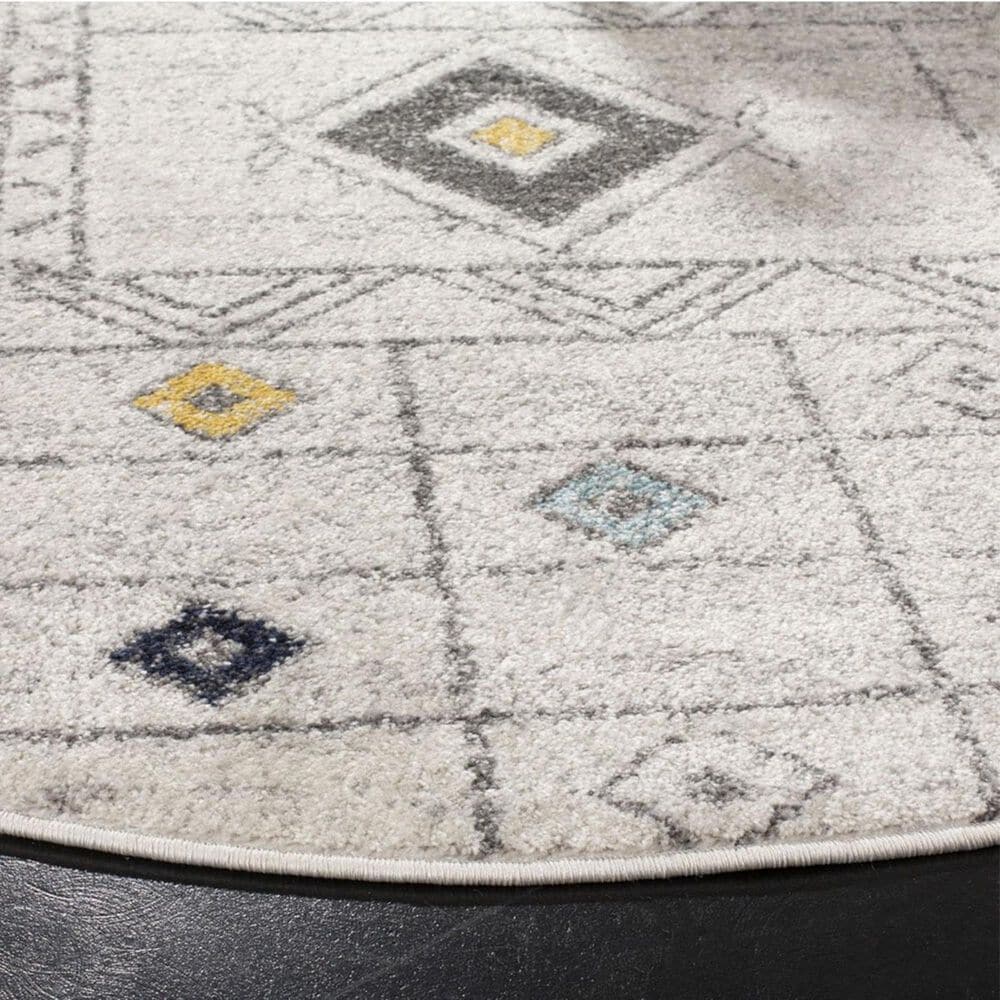 Safavieh Adirondack ADR206F 6&#39; Round Light Grey and Aqua Area Rug, , large
