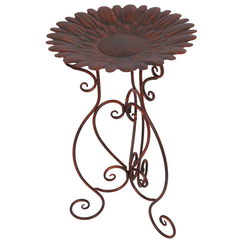 The Gerson Company 24" Sunflower Birdbath in Bronze, , large