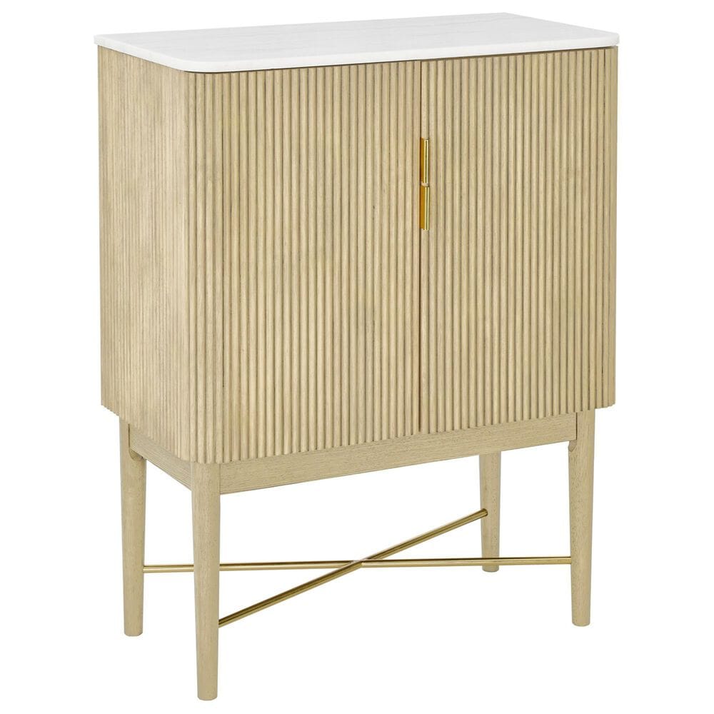 Steve Silver Vida Wine Cabinet in Blonde and White, , large