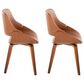 LumiSource Fabrico Mid-Century Modern Dining/accent Chair in Walnut and Camel Faux Leather by LumiSource - Set of 2, , large