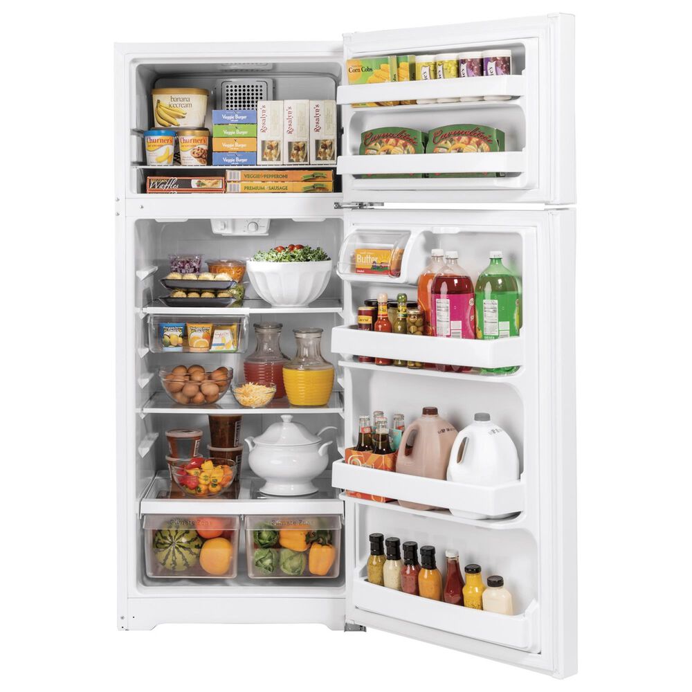 GE Appliances 17.5 Cu. Ft. Top-Freezer Refrigerator in White, , large