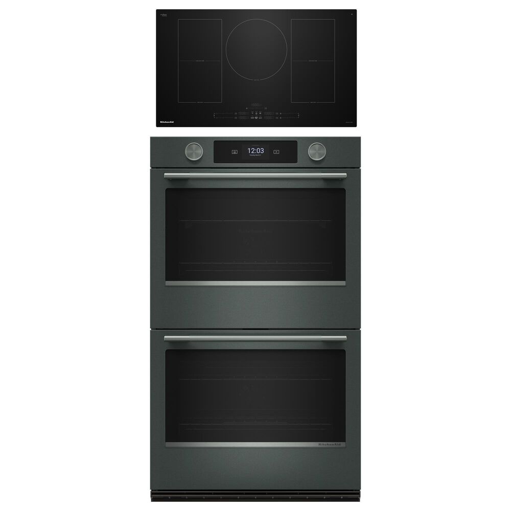 KitchenAid 2-Piece Kitchen Package with Juniper 30" Smart Double Wall Oven and Black 36" Induction Cooktop, , large