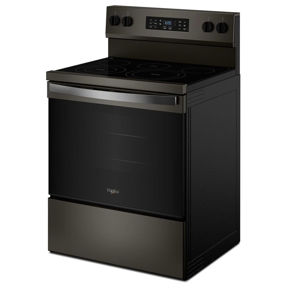 Whirlpool 5.3 Cu. Ft. Electric Range with Air Cooking Technology in Black-on-Stainless, , large