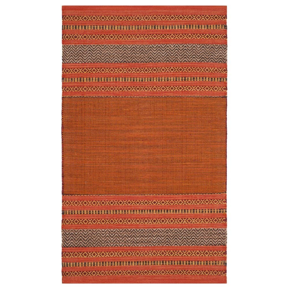 Safavieh Montauk MTK214B 4" x 6" Orange and Red Area Rug, , large