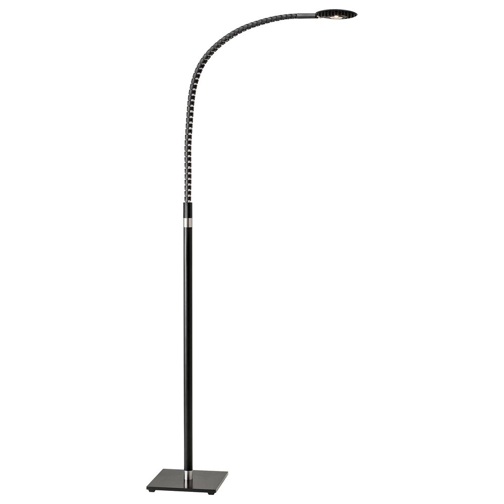 Adesso Natrix LED Floor Lamp in Black and Brushed Steel, , large