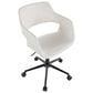 Lumisource Margarite Task Chair with White Faux Leather Cushion in Black, , large