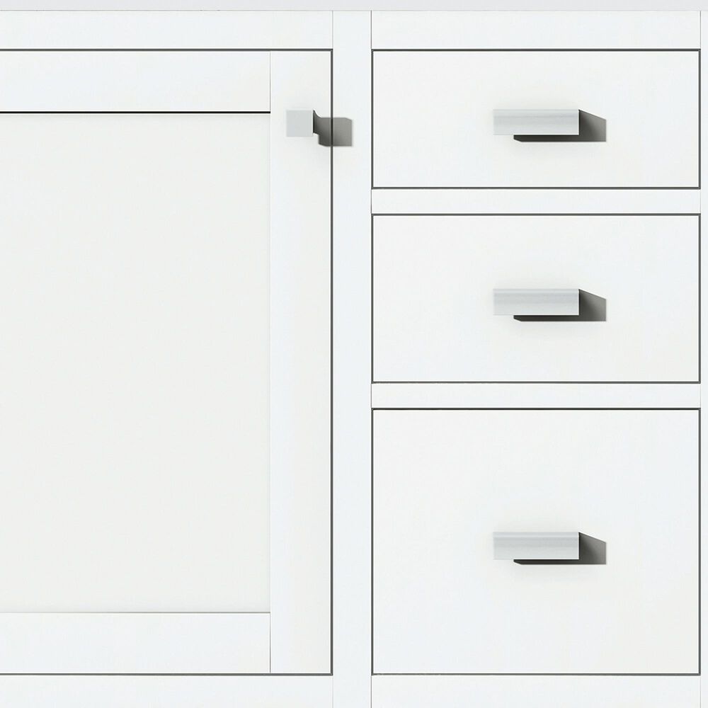 James Martin Vanities Addison 60&quot; Double Bathroom Vanity in Glossy White with 3 cm White Zeus Quartz Top and Rectangular Sinks, , large
