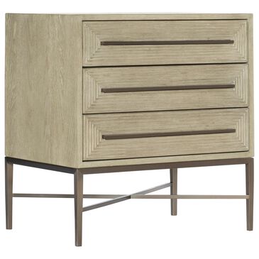 Hooker Furniture Cascade 3-Drawer Nightstand in Taupe and Champagne, , large