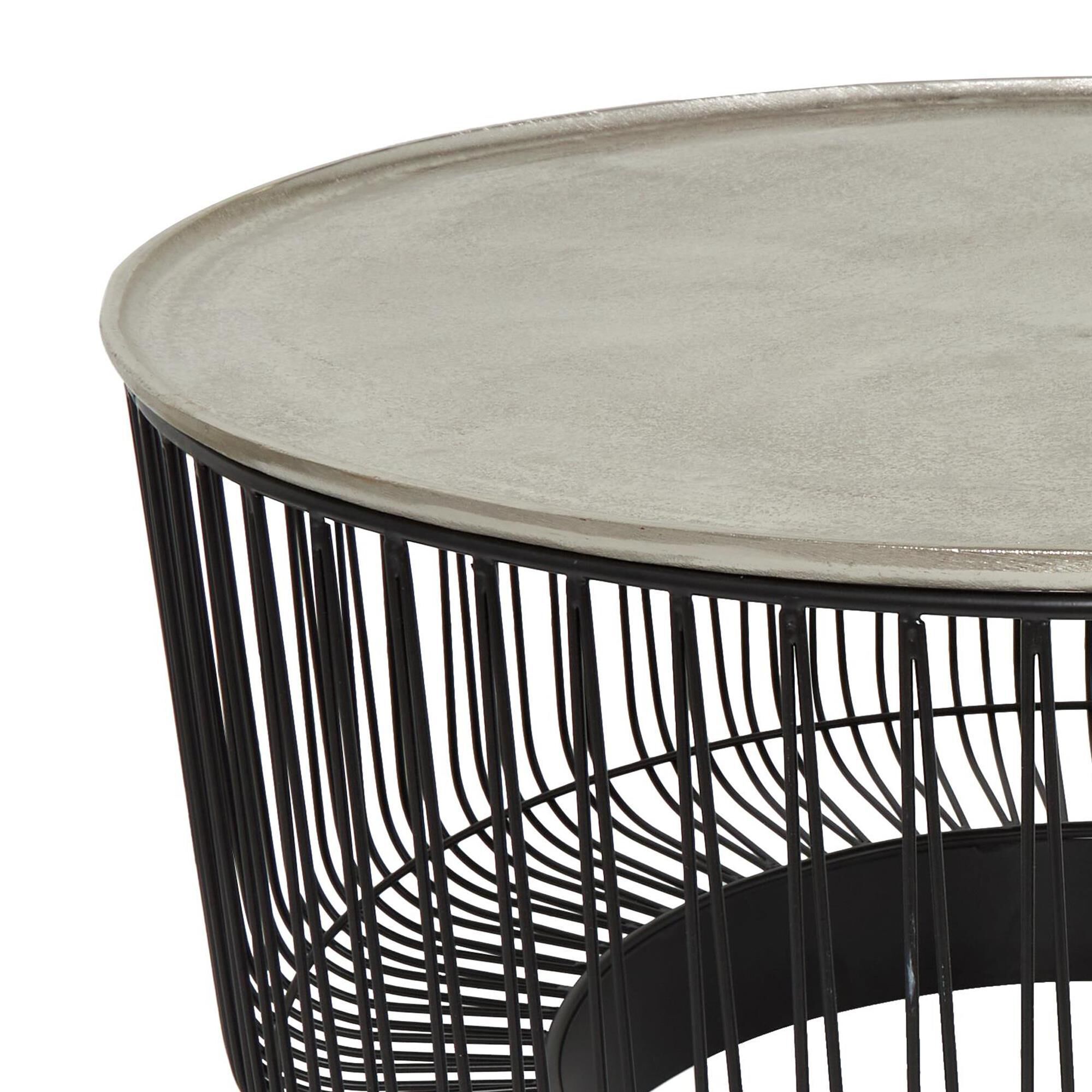 Maple and Jade Open Frame Wire Coffee Table in Black and Silver