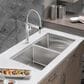 Blanco Quatrus 33" R15 1-3/4 Double Bowl Kitchen Sink in Refined Brushed, , large