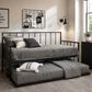 Hawthorne Furniture Twin Metal Daybed with Twin Trundle in Matte Black, , large