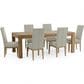 Shannon Hills Davie Dining Table with Leaf and 6 Upholstered Dining Side Chairs in Pale Oak, , large