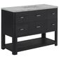 James Martin Vanities Lucian 48" Single Vanity in Carbon Oak with 3 cm Victorian Silver Quartz Top, , large