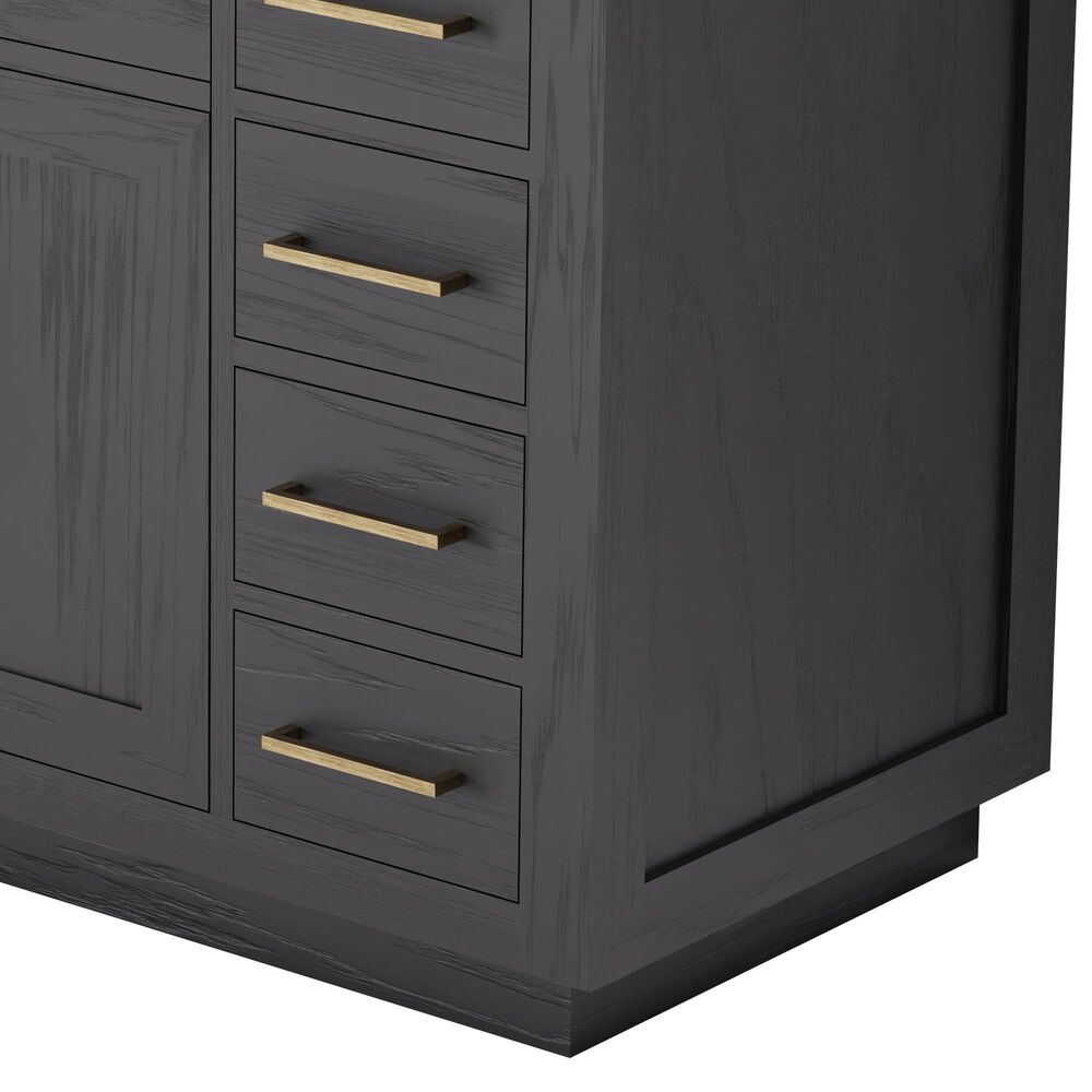 Lexora Home Abbey 48" Single Bathroom Vanity in Black Oak with 2 cm White Carrara Marble Top and Rectangular Sink, , large