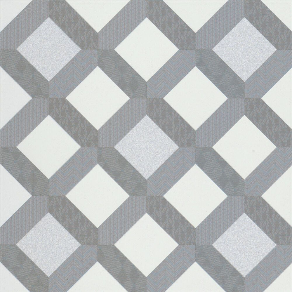 Emser Geometry Frame Gray 10" x 10" Porcelain Tile, , large
